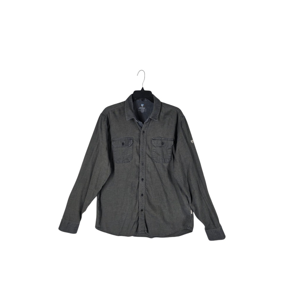 Kuhl Descendr Shirt Mens L Gray Cotton Tencel Long Sleeve Button Down Outdoor - Picture 4 of 12